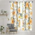 thumbnail image 2 of Gray Orange Blue Curtains for Living Room,Flower Floral Vintage Solid Thermal Insulated Grommet Drapes,Room Darkening Window Curtain-52"W x 45"L (Pack of 2), 2 of 6