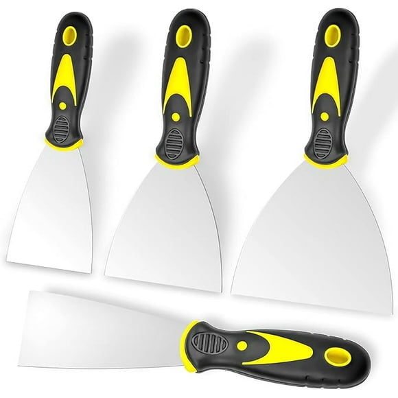 4Pcs Spackle Knife Set (2, 3, 4, 5 in), Stainless Steel Paint Scraper, Taping Knife Tool for Repairing Drywall, Removing Wallpaper, Applying Putty