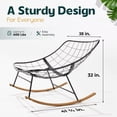 thumbnail image 3 of Patio Rocking Chair Outdoor and Indoor, Modern Metal Lounge Rocker with Thick 7'' Cushion, 400lbs Capacity, Ergonomic Design, Easy Assembly, Beige Cushion - Wood Texture Rocker, 3 of 6