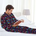 thumbnail image 6 of Sikiie mushroom colorful Skull Mens Pajama Set, Soft Warm Long Sleeve Sleepwear, Cozy Button-Down Pjs for Men-X-Large, 6 of 7