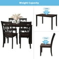 thumbnail image 6 of Harper & Bright Designs Farmhouse Wood 5 Pieces Dining Table Set for 4, Rectangle Kitchen Table Set with 4 Chairs, Black+Cherry, 6 of 13