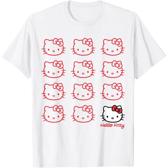 Hello Kitty Classic Face DTG Print Unisex T-Shirt