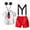 White, variant on IBTOM CASTLE Toddler Little Boys Mouse Cosplay Costume Gentleman Necktie Shirt+Suspender+Short Pants+Headband 4pcs Birthday Outfit 6-7 Years Black