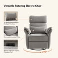 thumbnail image 3 of Nursery Recliner Chair Electric Power Glider Swivel Rocking with USB, Waterproof Stain-resistant, Gray, 3 of 10