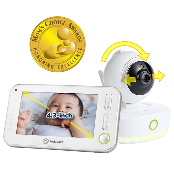 Bebcare Motion 4.3" Digital Video Baby Monitor, 2-Way Audio, Temperature, Music, Night Vision, Pan-and-Tilt, 1,000ft, up to 4 Cams