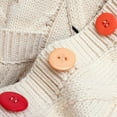 thumbnail image 5 of Arlun Women's Cable Knit Long Sleeve Open Front Cardigan Sheep V-Neck Button down Embroidery Wool Blend Sweater Coat Loose Soft Warm Comfortable Outwear with Pocket Beige L, 5 of 5