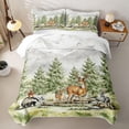 thumbnail image 2 of Manfei Kawaii Squirrel Twin Quilt Set,Cute Deer Twin Coverlet Set,Green,2-Piece, 2 of 7