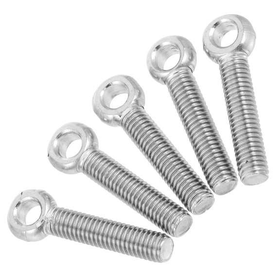 OFFIGAM Set of 5 Heavy Duty Stainless Steel Eye Bolts for Lifting, Machinery, Hardware, Indoor & Outdoor Use, and