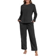 thumbnail image 4 of Delayuji Women's Pajamas Sets Winter Soft Fleece Warm Pajamas Set Flannel Pajamas Sets Loungewear Sleepwear Winter Outfits, 4 of 6