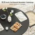 thumbnail image 4 of Farini 31.5" Round Dining Table, Wood Top with Metal Pedestal Base, Seats 2-4 People, Black, 4 of 9