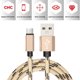 thumbnail image 4 of Injueey Cable de carga Micro USB 3A (máx.) 1/2M tipo C Cable de datos de carga rápida Cable de carga tejido de nailon para Cable Teléfono y Comunicación Oro 1 metro, 4 of 6