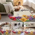 thumbnail image 5 of Round Rugs 7 Ft, Spring Flowers Non Slip Area Rugs for Kitchen Bedroom Entryway, Farmhouse Vintage Country Colorful Floral Washable Carpet Runner Rug Floor Mats for Bedroom Home Decor, 5 of 8