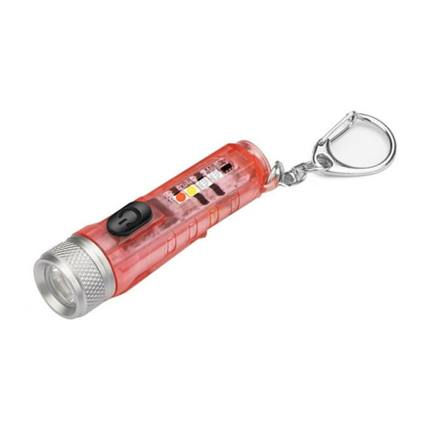Linterna de enfoque de luz fuerte de largo alcance con láser blanco, carga tipo C con clip de bolígrafo magnético fuerte, lámpara de llavero fluorescente