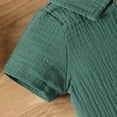 thumbnail image 6 of Glisme Onesies 9-12 Months Crewneck Full Snap Down Front Romper Short Sleeve Solid Color Jumpsuit Casual Daily Wear Green, 6 of 9