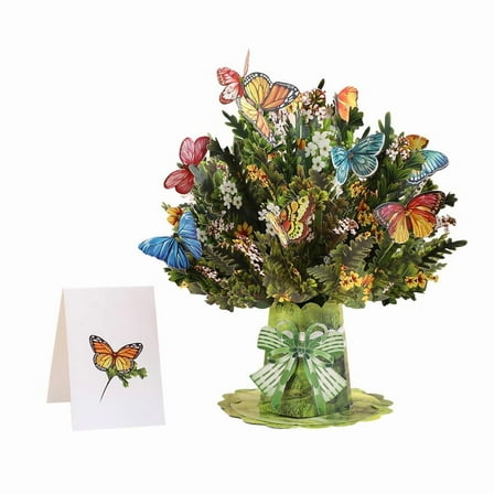 Butterfly & Flower 3D Pop-Up Card – Handcrafted Greeting Card with Stunning Paper Details