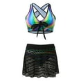 thumbnail image 4 of Womens Two Piece Swimsuits Tie Knotted Halter Bathing Suit with Swimdress, 4 of 6