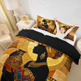 thumbnail image 3 of Castle Fairy Mosaic African Woman Holding Vase Twin Duvet Cover,Geometric Gold Halo Pattern Twin Bedding,Brown Blue Red,Black Reversible,1 Duvet Cover and 1 Pillowcase, 3 of 6