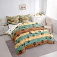 thumbnail image 2 of Homewish Vintage Puppy Paws 7 Pieces Full Size Bedding Sets,Rustic Farmhouse Cabin Full Size Bed in a Bag,Brown,Polkadot Reversible, 2 of 8