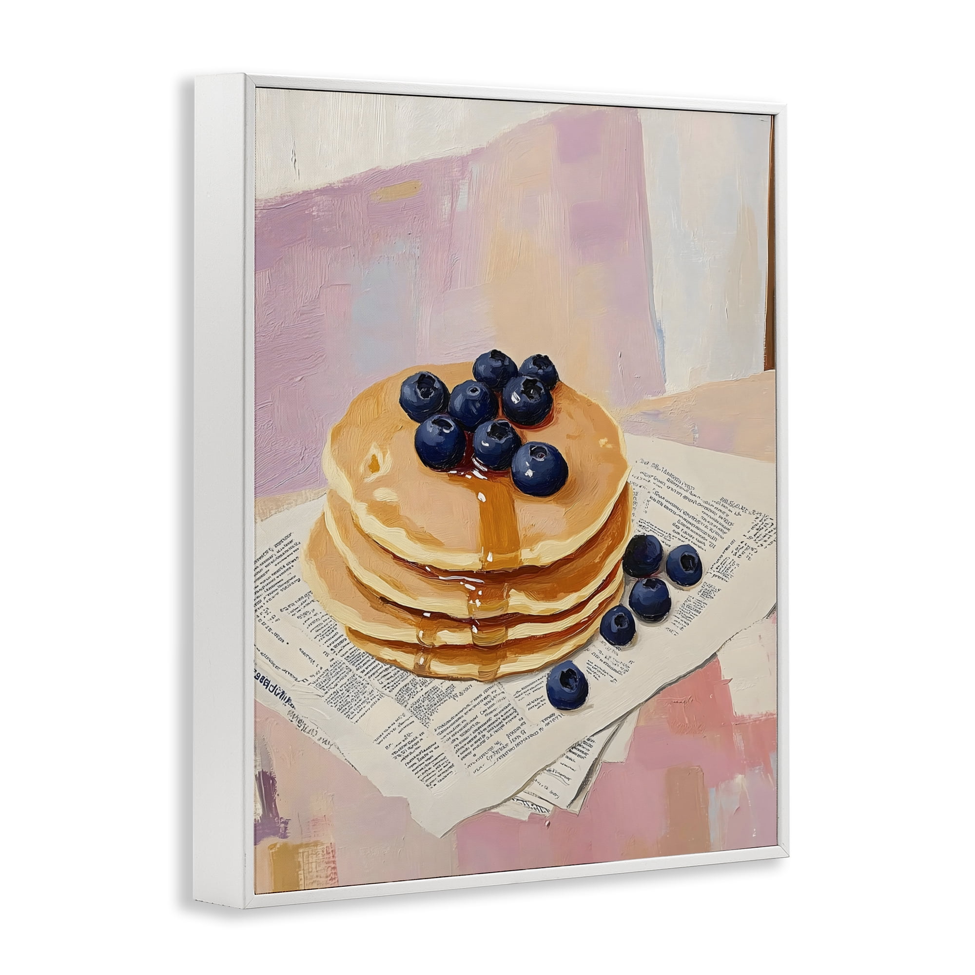 Stupell Industries Blueberry Pancakes with Syrup White Framed Giclee Art, design by The Prints Vibe