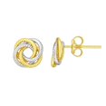 thumbnail image 1 of 14k Two Tone Gold Love Knot Earrings, 1 of 1