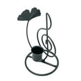 thumbnail image 3 of Candelabro cónico con forma de hoja de Ginkgo, adorno decorativo para el hogar, candelabro cónico de Metal para inauguración de la casa Negro, 3 of 8