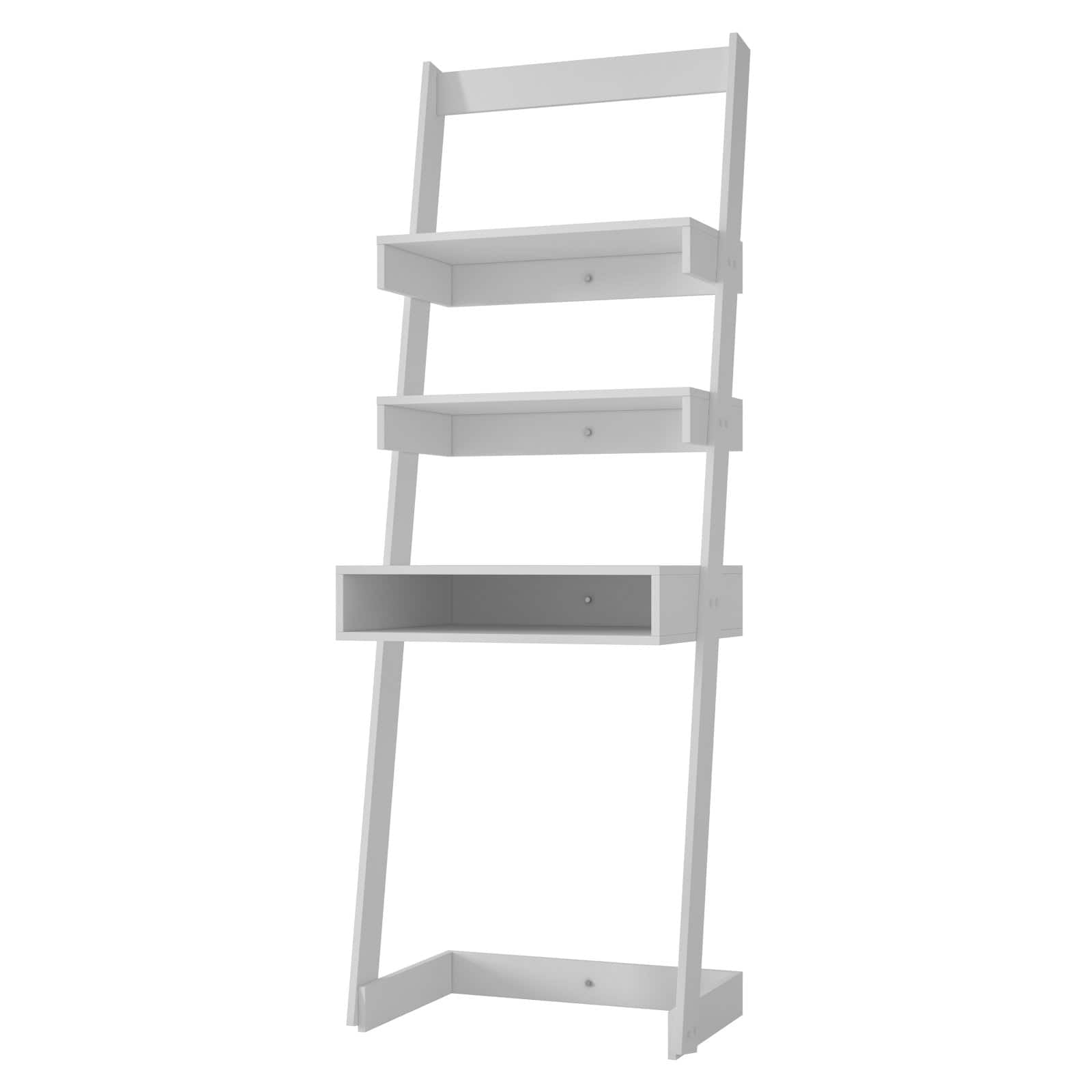 Carpina Ladder Desk with 2 shelves in White
