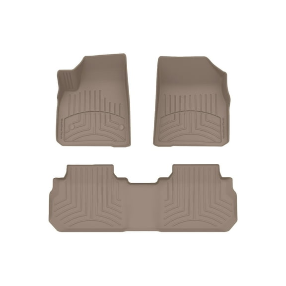 WeatherTech FloorLiner HP Custom Fit Floor Mats compatible with 2017-2026 Cadillac XT5 - 1st & 2nd Row, Tan
