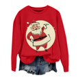 thumbnail image 2 of Red Sweaters for Women Christmas Sweatshirts for Women Retro Santa Graphic Long Sleeve Shirt Xmas Pullover Tops Womens Fall Fashion Must Haves, 2 of 4