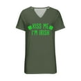 thumbnail image 4 of Ailaofu St. Patrick's Day Fun Shamrock Print T-Shirt for Women, Summer Casual Short Sleeve V Neck T-Shirt, 4 of 4