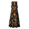 thumbnail image 5 of Ruimatai Women's Sleeveless Maxi Dress Casual V-Neck Button Down Floral Print Loose Fit Summer Dress for Daily Vacation, 5 of 8