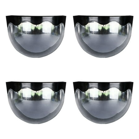 

4Pcs Pathway Light 6 LED Solar Powered Stairs Fence Garden Security Lamp Outdoor Waterproof Light (Black)