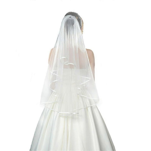 Women's Wedding Bridal Veil One Layer Short Head Covering with Metal Comb