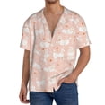 thumbnail image 3 of Xecao offers the Cute Poodle Dog for Men's Casual Short-sleeved Shirt, a button-up collared shirt with a pocket, perfect for beach vacations and yacht travel in the Large size., 3 of 7