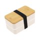 thumbnail image 3 of Recipiente Doble Capa Caja Bento Compartimentos con Tapa Bambú y Cubiertos Portátil PP Elegante Adecuada para Oficina Hogar Viajes Picnic Blanco, 3 of 9