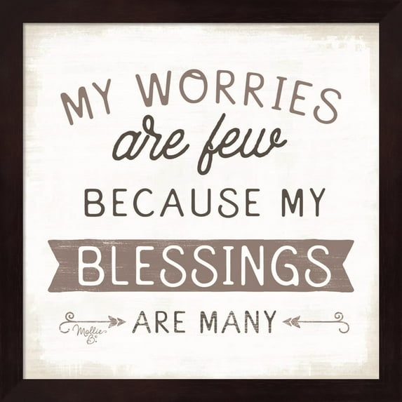 Blessings are Many by Mollie B., Framed Wall Art, 13.25W x 13.25H