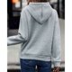 thumbnail image 4 of Sudadera con capucha para mujer, empalme de encaje, manga larga, cordón, sudadera con capucha para mujer, para el trabajo diario, escuela, gris, L, 4 of 6