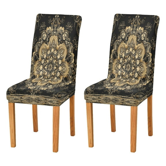 BZSMCE Chairs Slipcovers Dining Chair Covers Gold Blossom Fashion Pattern Creative Pattern