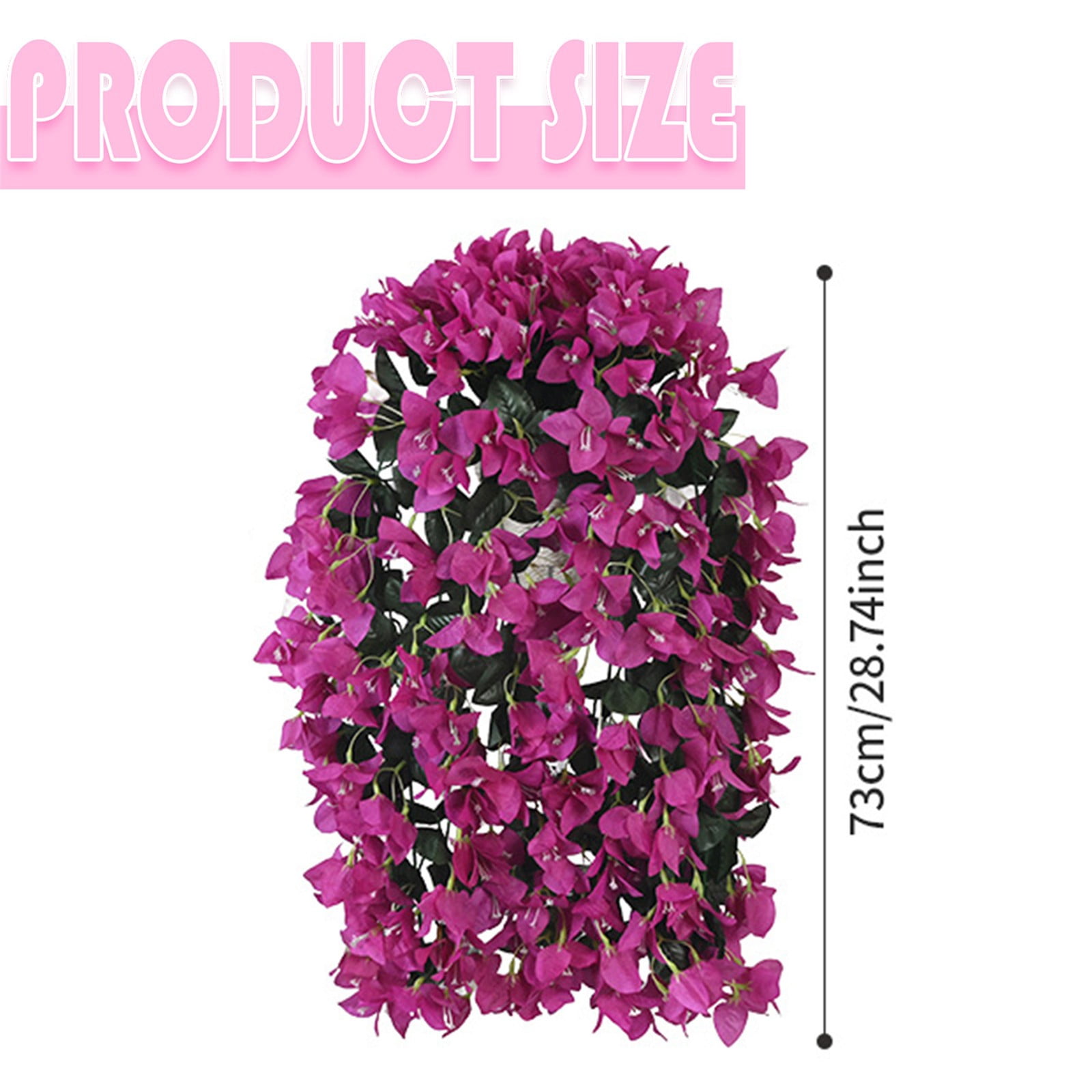 1Pc Artificial Fake Bougainvillea Flowers for Outdoors Decoration,Plastic Long Trailing Vines Fake Flowers,Realistic Silk Flowers for Front Porch,Patio,Garden,Window Boxes & Hanging Baskets