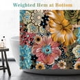 thumbnail image 4 of Extra Long Boho Shower Curtain - Bohemian Chic Floral Ethnic Style Printed Flowers Fabric Cloth Shower Curtain Set with 12 Hooks Bathroom Decor Bathtub Curtain, 72"×84", 4 of 5