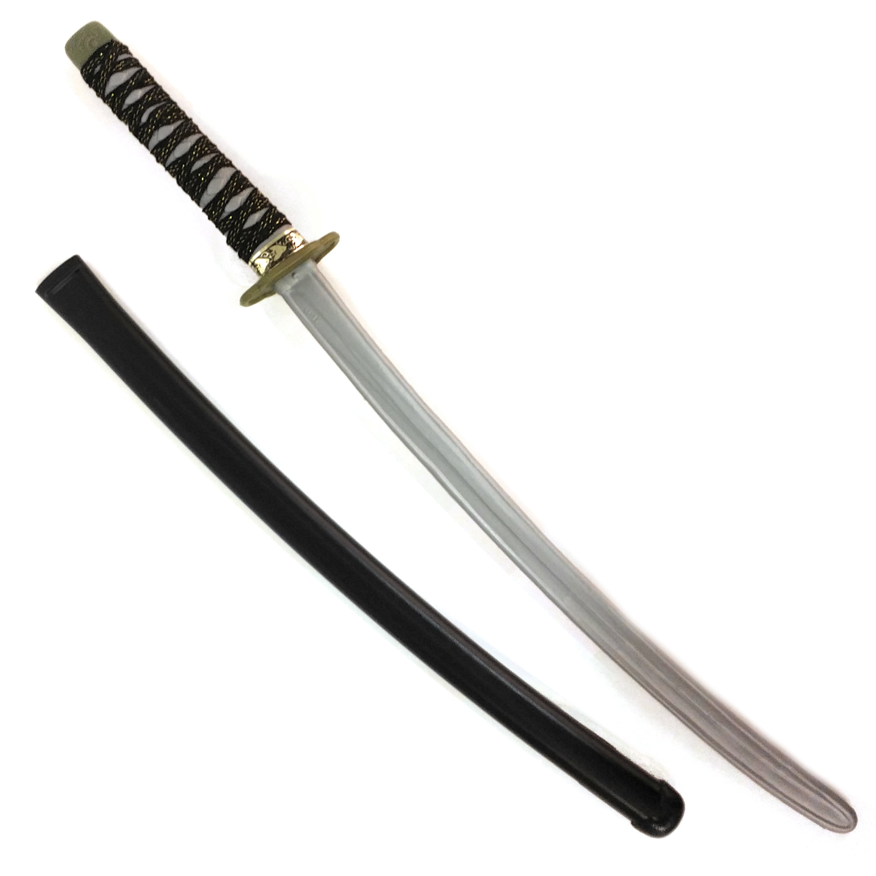 Samurai Katana Ninja Sword w Sheath Costume Accessory, Silver Black, 30