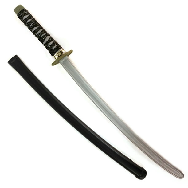 Samurai Katana Ninja Sword w Sheath Costume Accessory, Silver Black, 30"