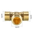 thumbnail image 2 of Unique Bargains Brass Tee Pipe Fitting 1/2 PT Male Thread T Shaped Connector Coupler, 2 of 3