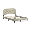 thumbnail image 2 of Glenwillow Queen Size Traditional Wood Platform Bed, Beige, 2 of 6