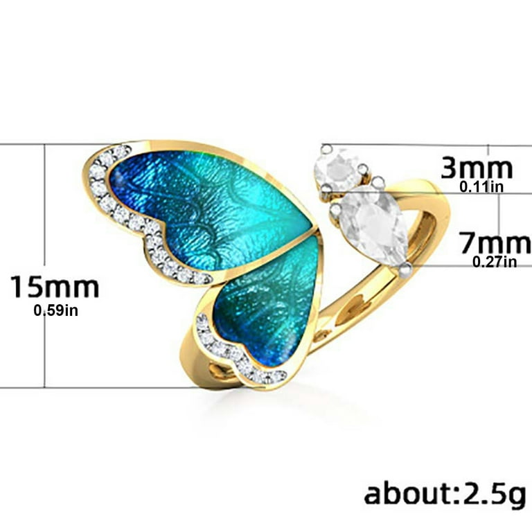 WGOUP Butterfly Rings Gold Open Finger Rings Rings,Gold(Buy 2 Get 1 Free)