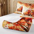 thumbnail image 4 of Erosebridal Happy Fall Twin Quilt Set 2 Pieces,Harvest Scene Twin Coverlet Set,White Red Orange,1 Bedspread and 1 Pillowcase, 4 of 7