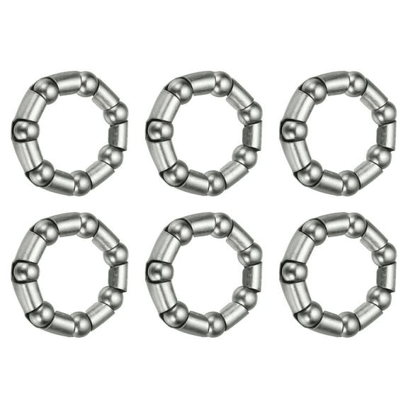 Uxcell Bike Ball Bearings, Bicycle Crank Bearing Retainer Stainless Steel Caged Wheel #7-5/16" x 7 Balls & 6 Pack & Silver