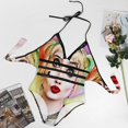 thumbnail image 4 of Harley Quinn Birds Of Prey Women's Swimwear Strap One Piece Backless Tummy Control V Neck Swimsuit Summer Beach Vacation Bathing Suit, 4 of 7