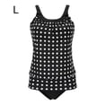 thumbnail image 3 of Eigraketly Traje de baño sin mangas con espalda abierta y estampado de lunares de piezas para mujer Traje de baño L, 3 of 6