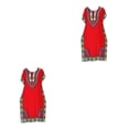thumbnail image 3 of maskred Robe de Vacances de Plage Mode Femmes Boho Ethnique Élégante Robe en Vrac Rouge 2Set, 3 of 6