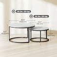 thumbnail image 3 of HOMCOM Nesting Tables, 31" Round Coffee Table Set of 2, Marble White, 3 of 10